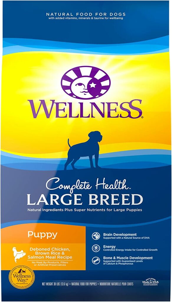 Wellness Complete Health Natural Dry Large Breed Puppy Food, Chicken, Salmon & Rice