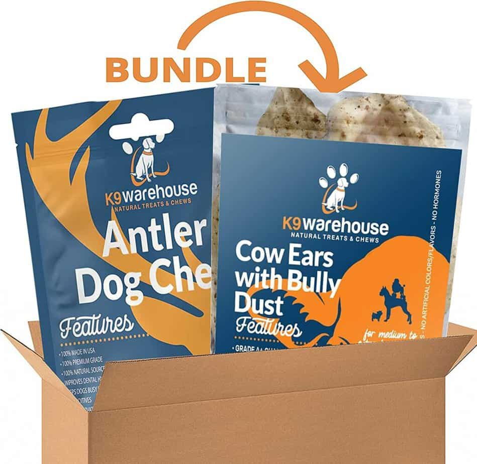K9 Warehouse Jumbo Cow Ears with Bully Dust