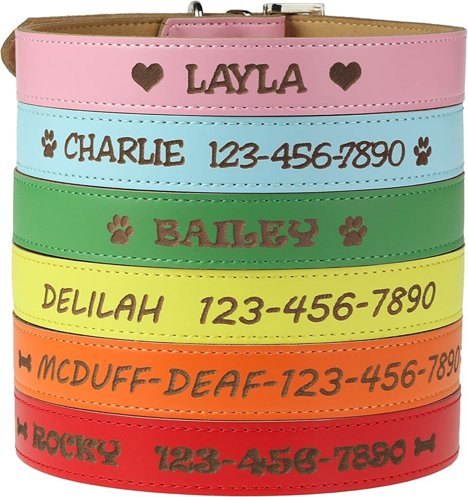 Personalized Soft Leather Dog Collar by Custom Catch