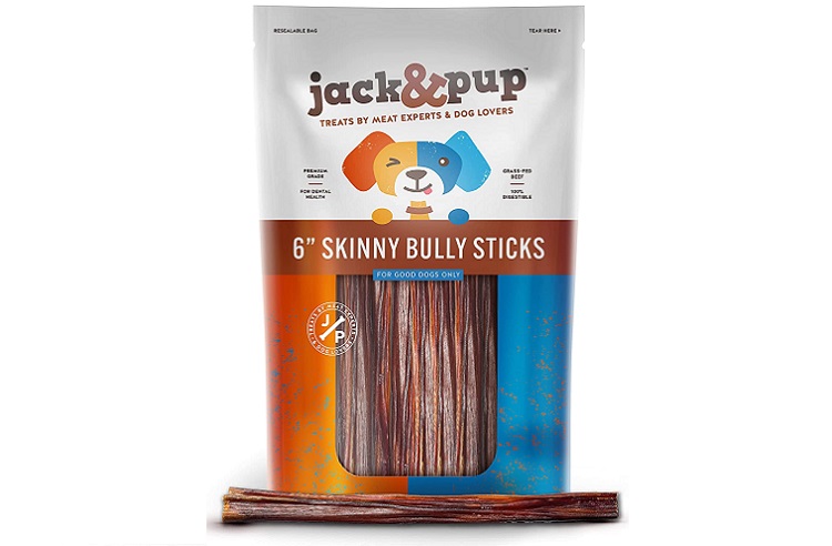 Jack&Pup Skinny Bully Sticks 6-Inch Sheaths for Light Chewers