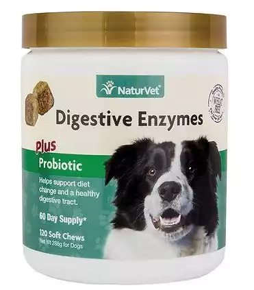 NaturVet Digestive Enzymes Plus Probiotic Soft Chews Digestive Supplement for Dogs | Chewy