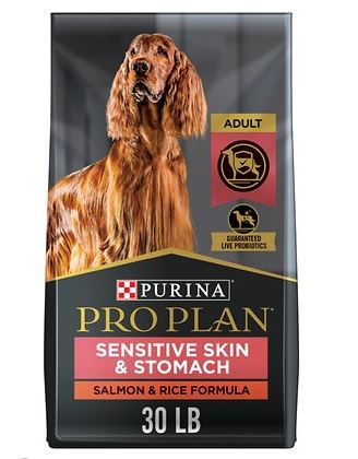 Purina Pro Plan Adult Sensitive Skin & Stomach Salmon & Rice Formula Dry Dog Food | Chewy