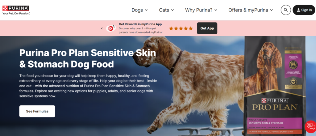 purina sensitive stomach dog food