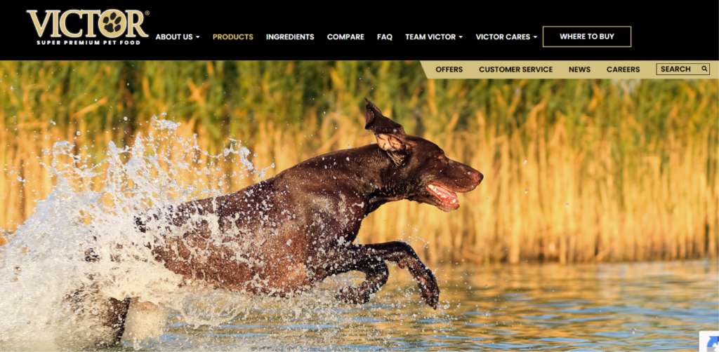 victor pet food site